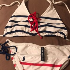 Ralph Lauren 2 piece bikini Small Red White Blue